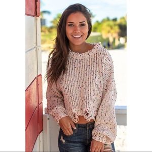 Pink Lily off white colorful sweater.